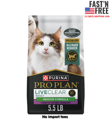 Purina Pro Plan Indoor LiveClear Cat Allergen Reducing Turkey and Rice, 5.5 lb