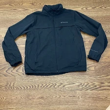 Columbia Mens Omni-Shield Omni-Tech Shell Jacket Large Black Hooded WP Windproof