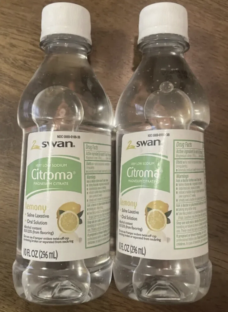 Swan Citroma Magnesium Citrate 10oz 2 PACK! NEW Exp 2024 72785134058