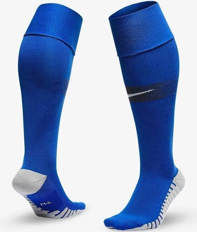 NIKE MatchFit Royal Blue Navy White Knee High Soccer Socks NEW