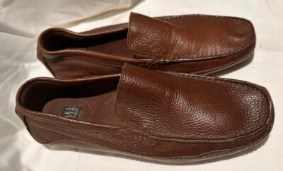 Saks FIFTH AVE Men\'s Brown Leather Casual Slip-On Loafers Saks Fifth Avenue Men main image 3