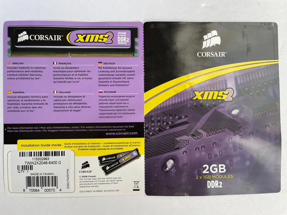 Corsair XMS2 Xtreme Performance 2 1GB Kit (2x1GB) DDR2 RAM CM2X1024-6400 800MHz - Image 3 of 4