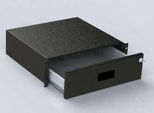 Rack Magic 3HE 19"-Rackschublade-19 Zoll 3HE Rack Draw mit Schloss - Schwarz