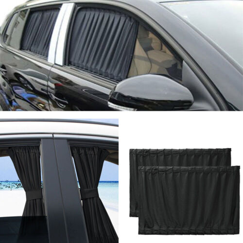 2 x rideaux voiture protection solaire protection visuelle fenêtre intimité pare-soleil - Photo 1/12