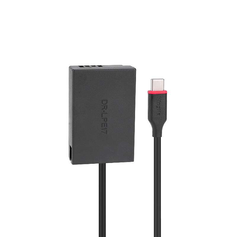 USB-C to Decoded LP-E17/DR-E18 Dummy Battery Power Cable for Canon 200D M5 M6 II