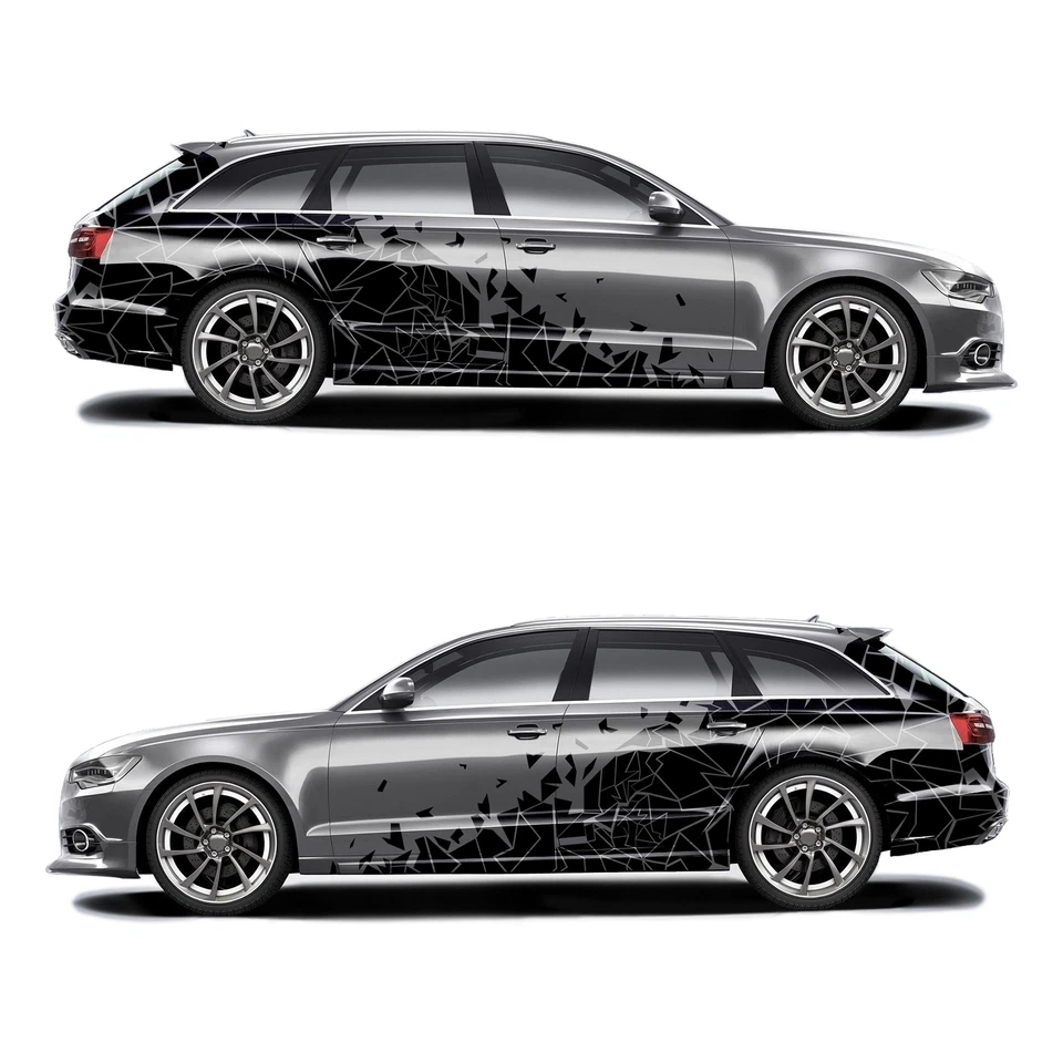 2er Set Auto Aufkleber Mosaik Broken Glass 200x60cm Scherben Dekor KX074 - Bild 2 von 4