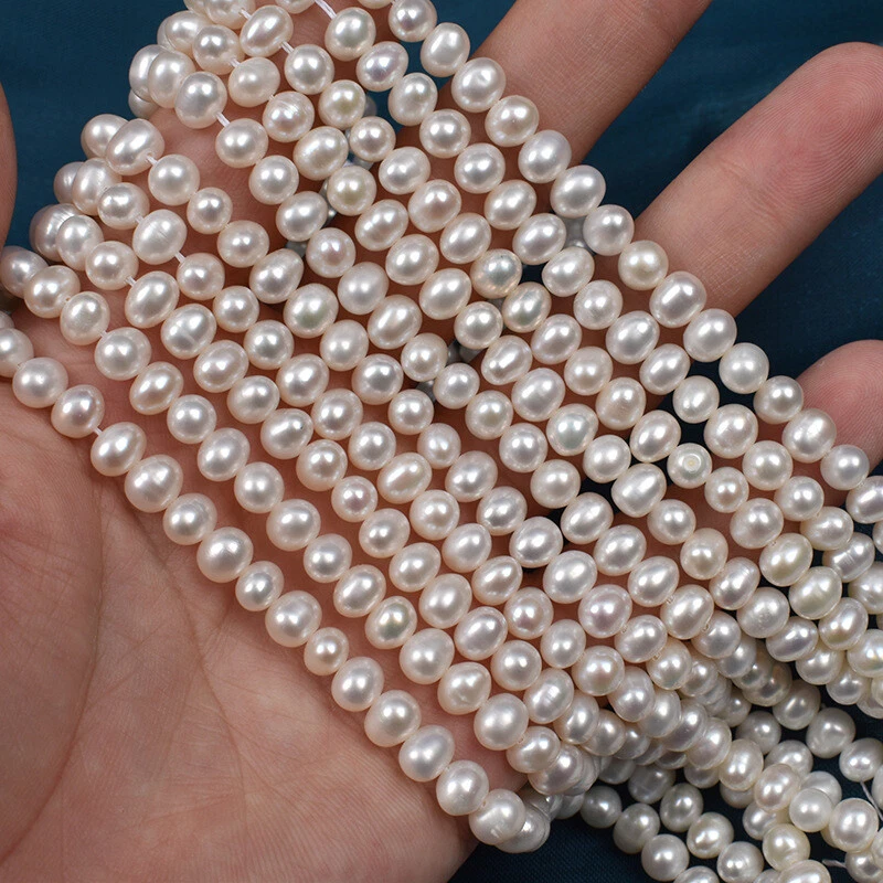 Pearls for Jewelry Making Loose Beads Natural Freshwater Genuine Drilled Oval - Image 4 of 4