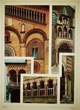 GIULIO FERRARI (1858-1934) Vintage Original 1905 Romanesque Design Lithograph