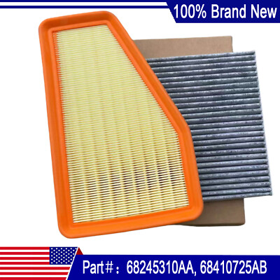 Combo set Engine&Carbon Cabin Air Filter For Jeep Cherokee 19-23 L4 2.4L V6 3.2L
