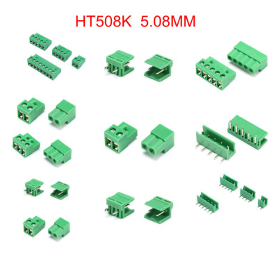 PCB Terminal Block Screw Connector 5.08mm Plug-in 2 3 4 5 6 7 8 Pin Male Female