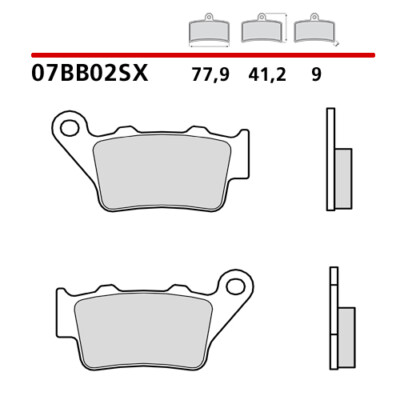 PAAR BREMSBELÄGE HINTEN BREMBO TRIUMPH STREET TRIPLE S 765 17 >