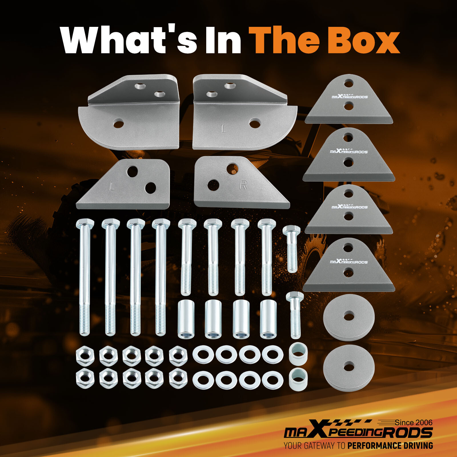 MaXpeedingrods 2" Front + 2" Rear Lift Bracket Kit for Polaris RZR 570 2012-2022