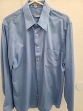 Geoffrey Beene Wrinkle Free Button Up Shirt Men Blue Size 16 34/35 Large