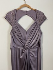 Patra Lavender Sleeveless Beaded Shoulders Formal Evening Gown, elegant twist 12