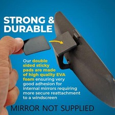 2x Windscreen Strong Double Sided Sticky Adhesive Pads Car Rear View Mirror Stic