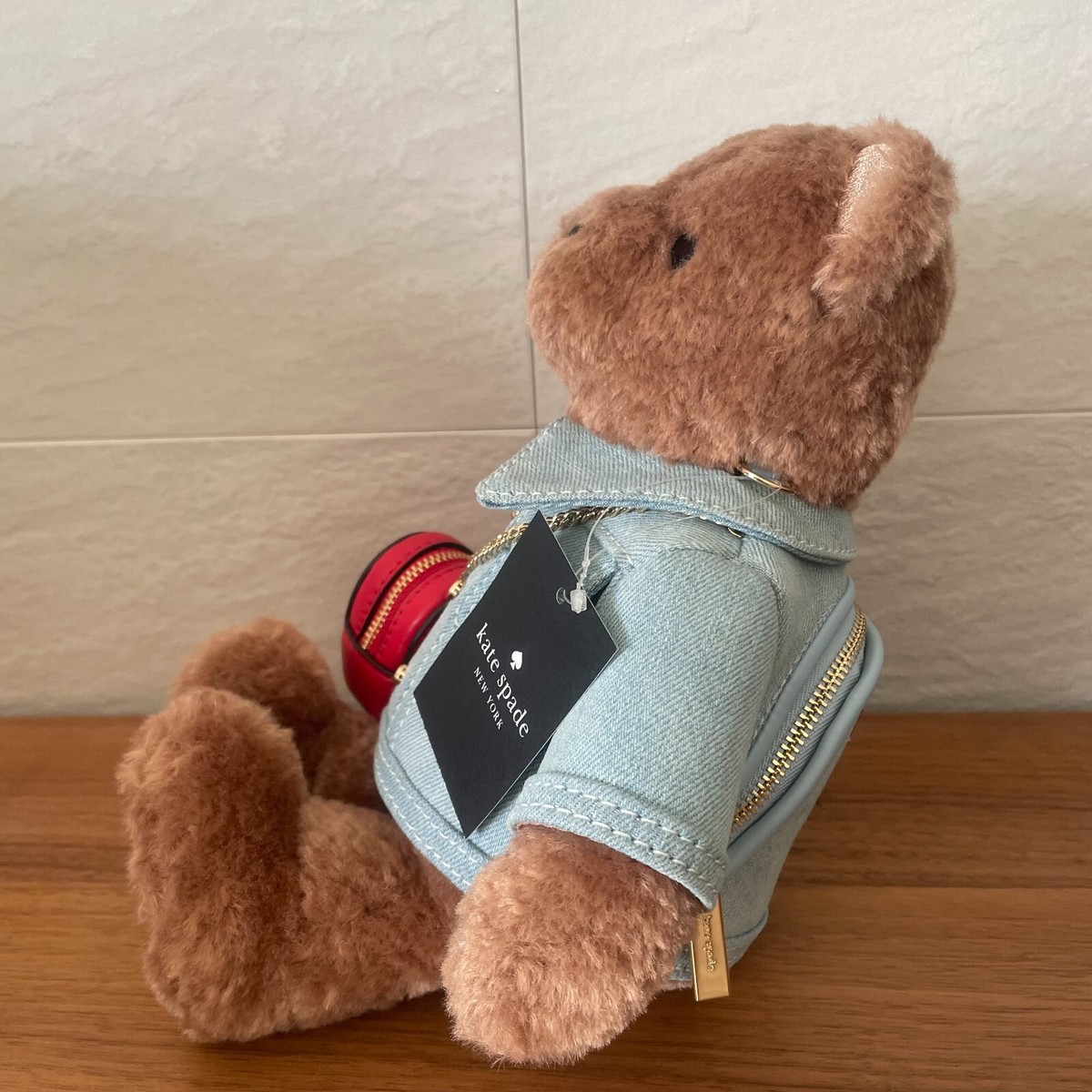 Kate Spade Katie Bear Denim 3D Teddy Bear Crossbody Bag NWT