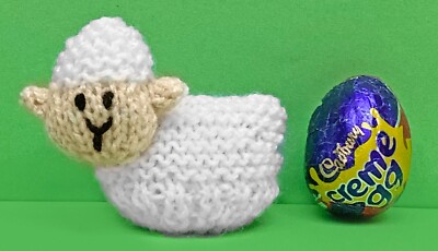 STRICKANLEITUNG - Ostern Schaf Lamm Korb Schokoladenhülle passend für Creme Ei