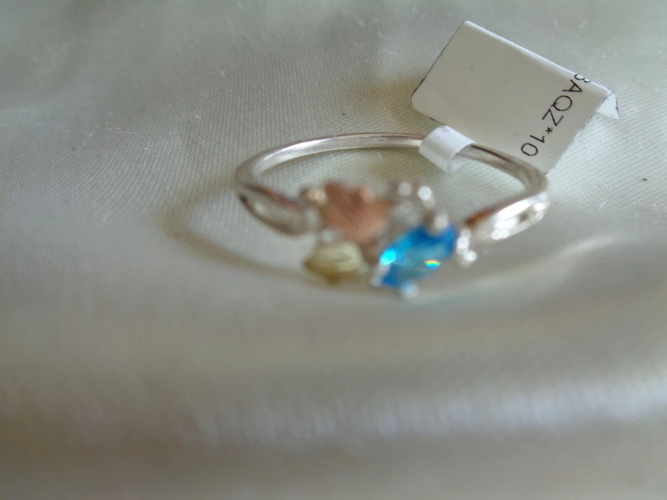 12K HOJAS Black Hills DORADO SOBRE PLATA MARZO B.STONE talla 6, 7, 8, 9, 10, Foto 4 de 4