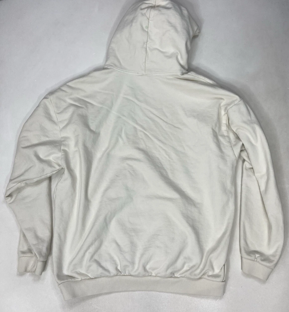 OFF WHITE Felpa con cappuccio pullover pesante trent'anni donna XXL avorio trent'anni