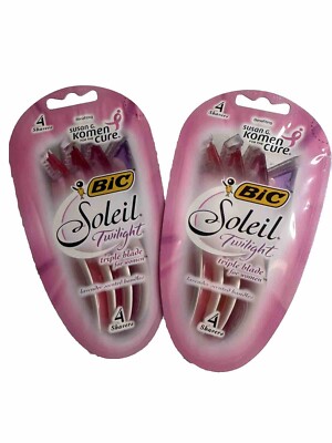 2x 4 Razors Bic Soleil Twilight Lavender Scented 3 Blades Pinks Purple
