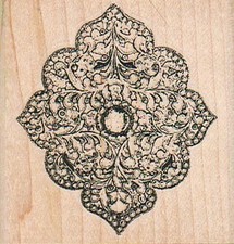 Intricate Design 2 1/4 x 2 1/4" Rubber Stamp, Mixed Media, Background