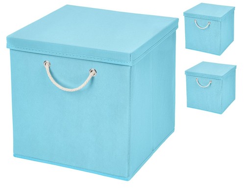 3er Set Faltbox 15 x 15 x 15 cm Aufbewahrungs box Badezimmer Faltschachtel Korb - Bild 68 von 74