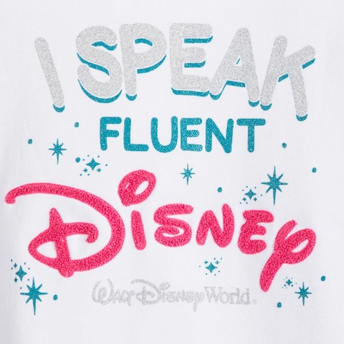 Walt Disney World ''I Speak Fluent Disney'' Cropped Pullover Hoodie Girls 4 XS - Picture 2 of 2
