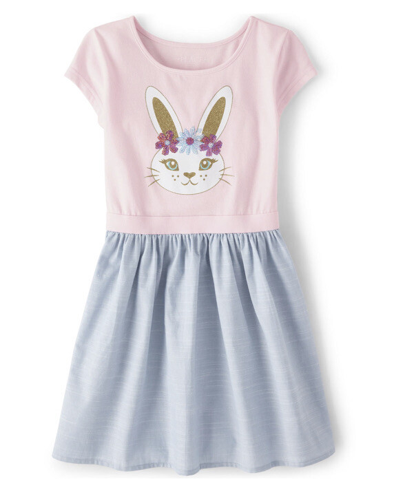 The Children's Place Girls Bunny Rabbit Dress Size Large (10-12)