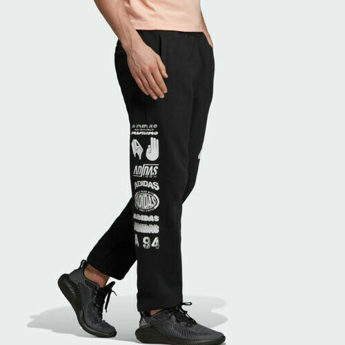 Adidas Hombre Atletismo Paquete Gráfico Sudor Pantalones Largos Negro EI6244 - Imagen 4 de 7