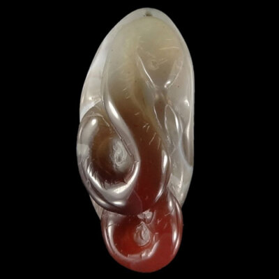 BC09722# Hand Carved Unique Snake Botswana Agate Pendant Bead Gemstone 