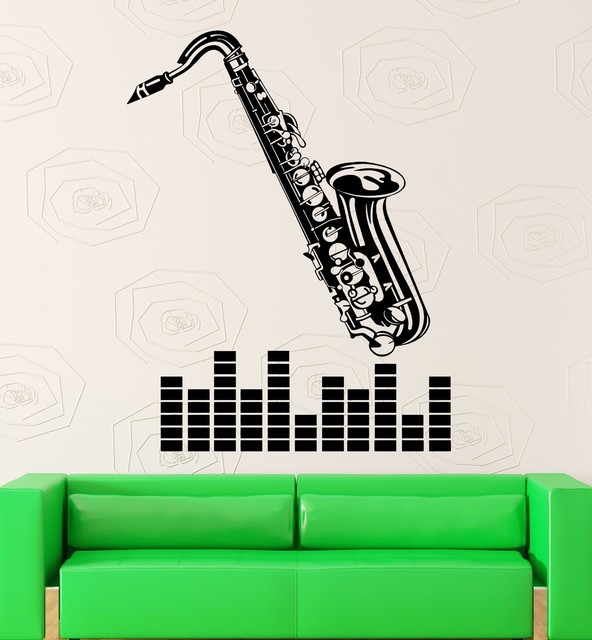Wall Sticker Vinyl Decal Music Saxophone Musical Instrument Jazz Blues