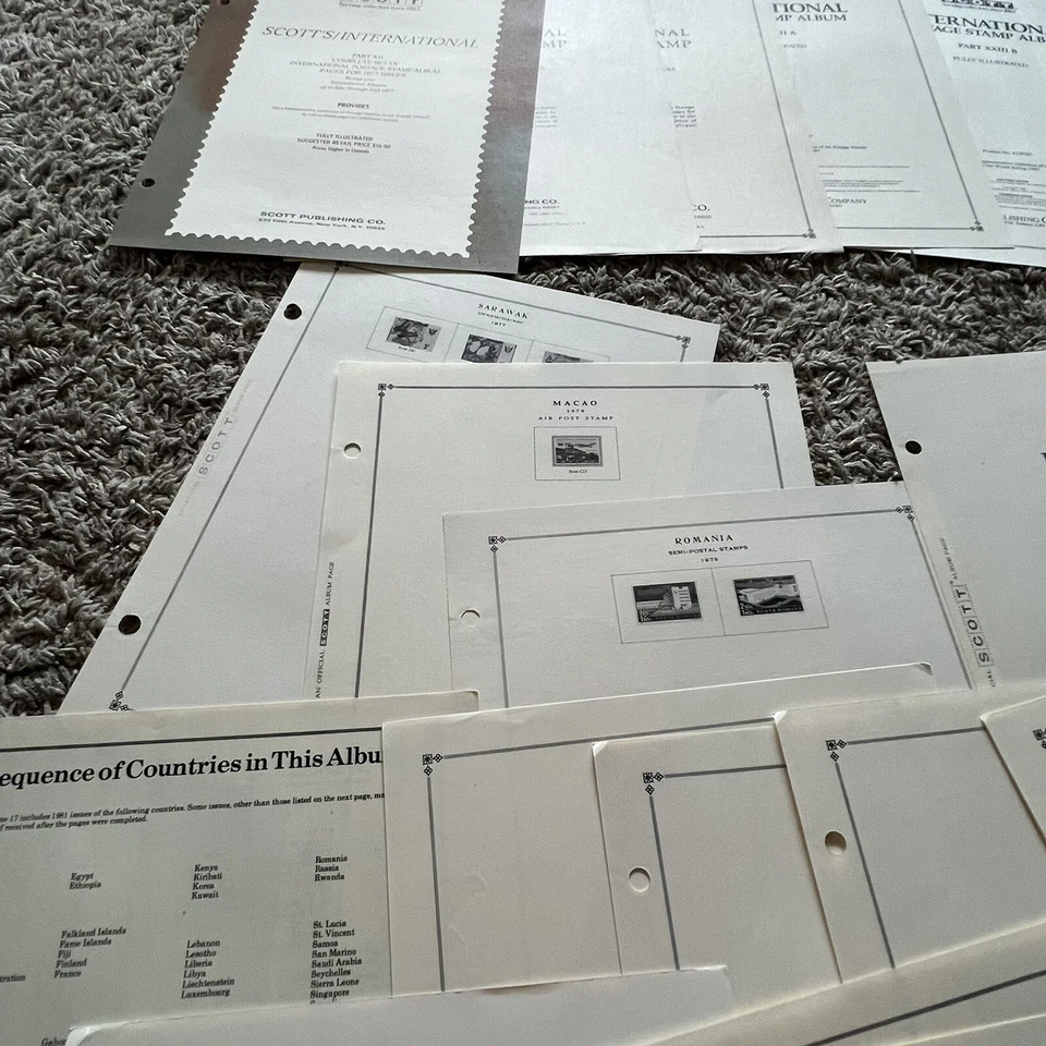  UNUSED LOT SCOTT ALBUM PAGES EMPTY FEW COUNTRIES, MOSTLY BLANK PAGES NO STAMPS - Image 2 of 4