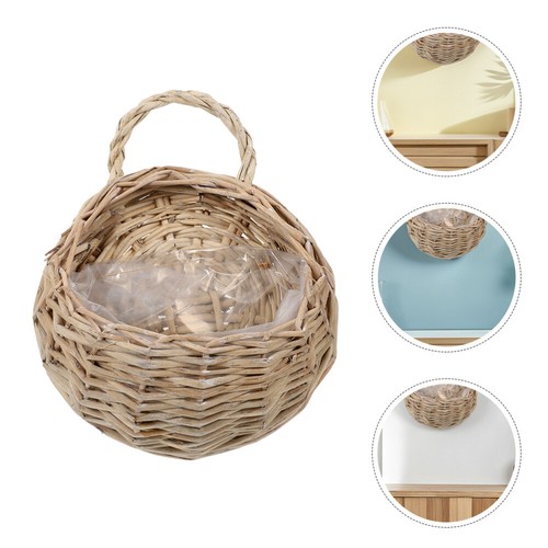 Set of 2 Hängekorb Aus Rattan Wandkörbe Hängekörbe Zum Organisieren - Bild 8 von 12