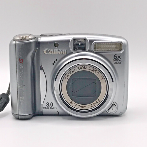 Canon PowerShot A720 IS 8.0MP Compact Digital Camera Silver Tested