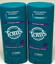  2 Tom's of Maine Aluminum free Natural Deodorant WILD Lavender Lg 3.2oz each