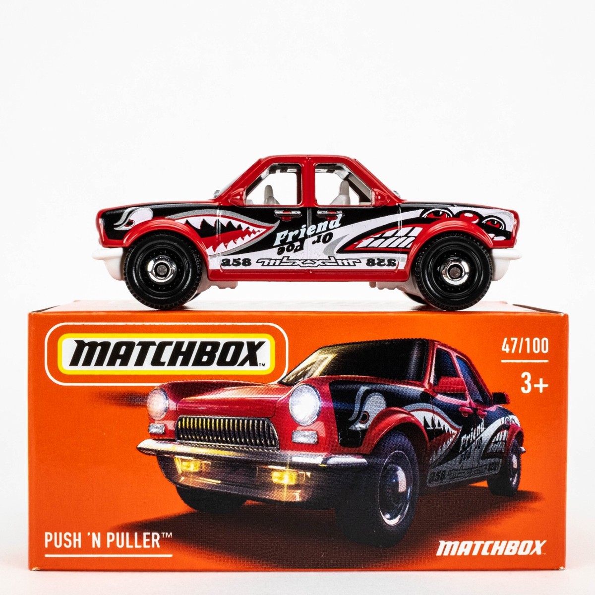 2022 Matchbox Power Grabs #47 Push 'n Puller RED | FRIEND OR FOE