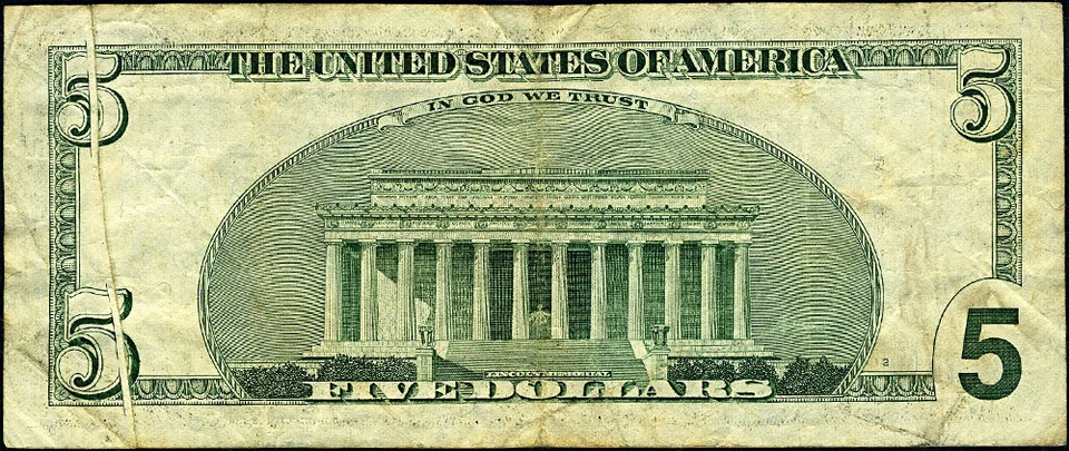 FR. 1987 J $5 1999 Federal Reserve Note Gutterfold VF - Image 3 of 3