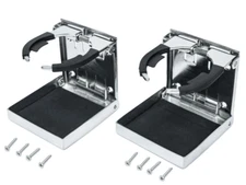 2X Stainless Steel Adjustable Folding Cup Drink Holder for Marine Boat Truck RV