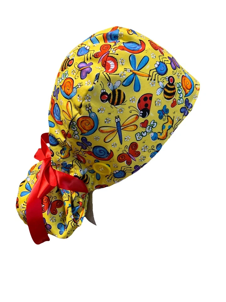 Gorra Exfoliante Bugs Bees Ladybug Forrada de Satén Cola de Caballo Sombrero Protección de Cabello Largo Foto 2 de 4