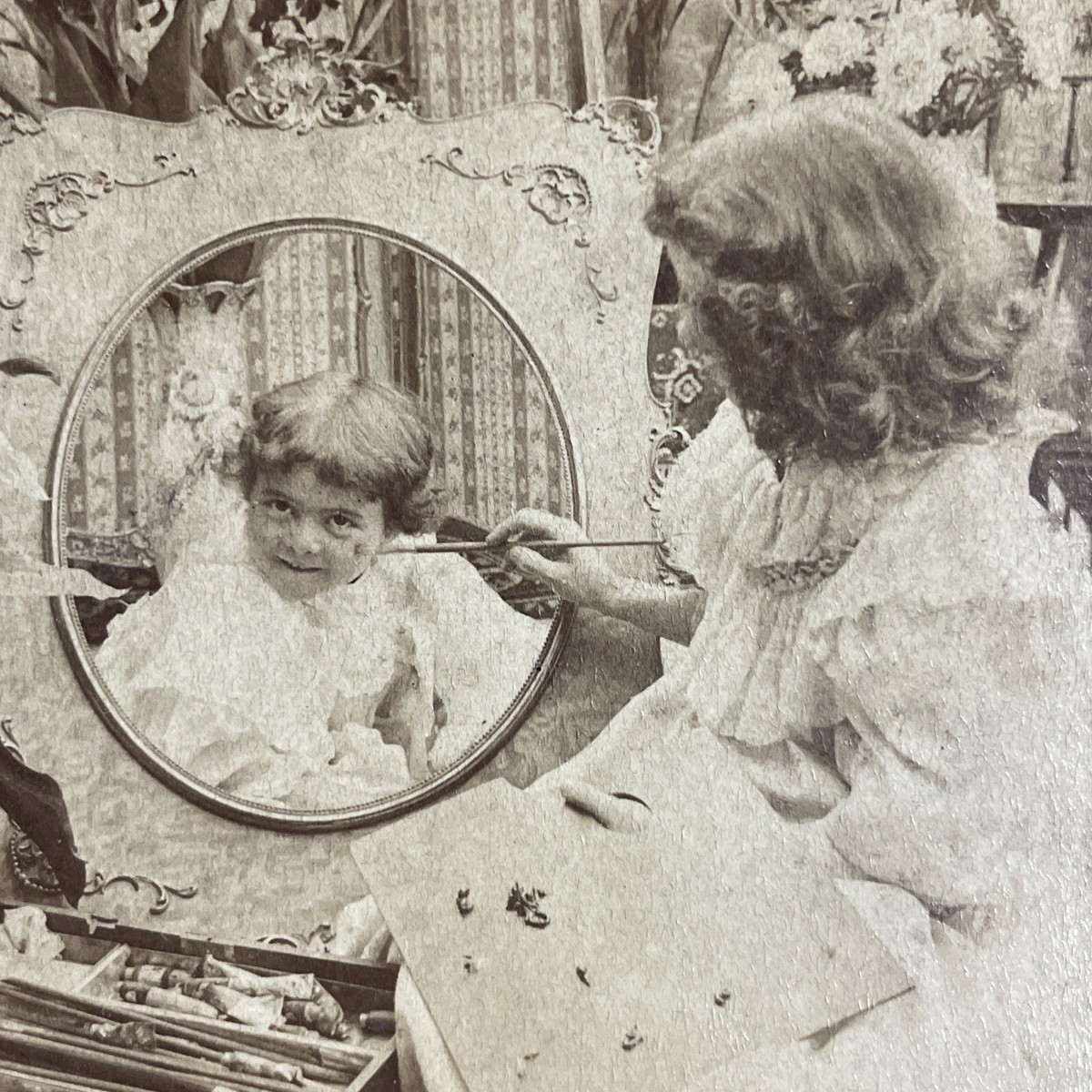 Antique 1897 Victorian Optical Illusion Magic Trick Stereoview