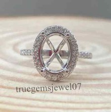 Engagement Ring, 8x10 MM Oval Cut, Semi Mount Ring 925 Sterling Silver Ring