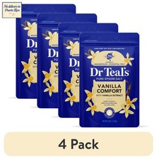  4 pack Dr Teal's Epsom Salt Magnesium Soak, Vanilla Comfort, 3 lbs