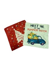 2 17x17 In Holliday Pillow Covers Cases With Zippers Christmas Fall Bundle Decor