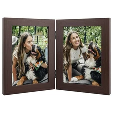 , 5x7 Double Picture Frame Hinged 2 Photos Frame Collage, Desk Picture Frame 