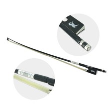 4/4 Violin Bow Silver Silk Black Carbon Fiber Stick Ebony Frog Natural HorseHair