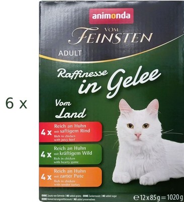 Animonda vom Feinsten 72 x 85 g ( 7,76/kg) Raffinesse vom Land in Gelee 1+ Katze