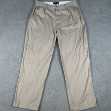 Polo Ralph Lauren Pants Mens 36x30 Beige Tan Andrew Pleated Chino Khaki Preppy