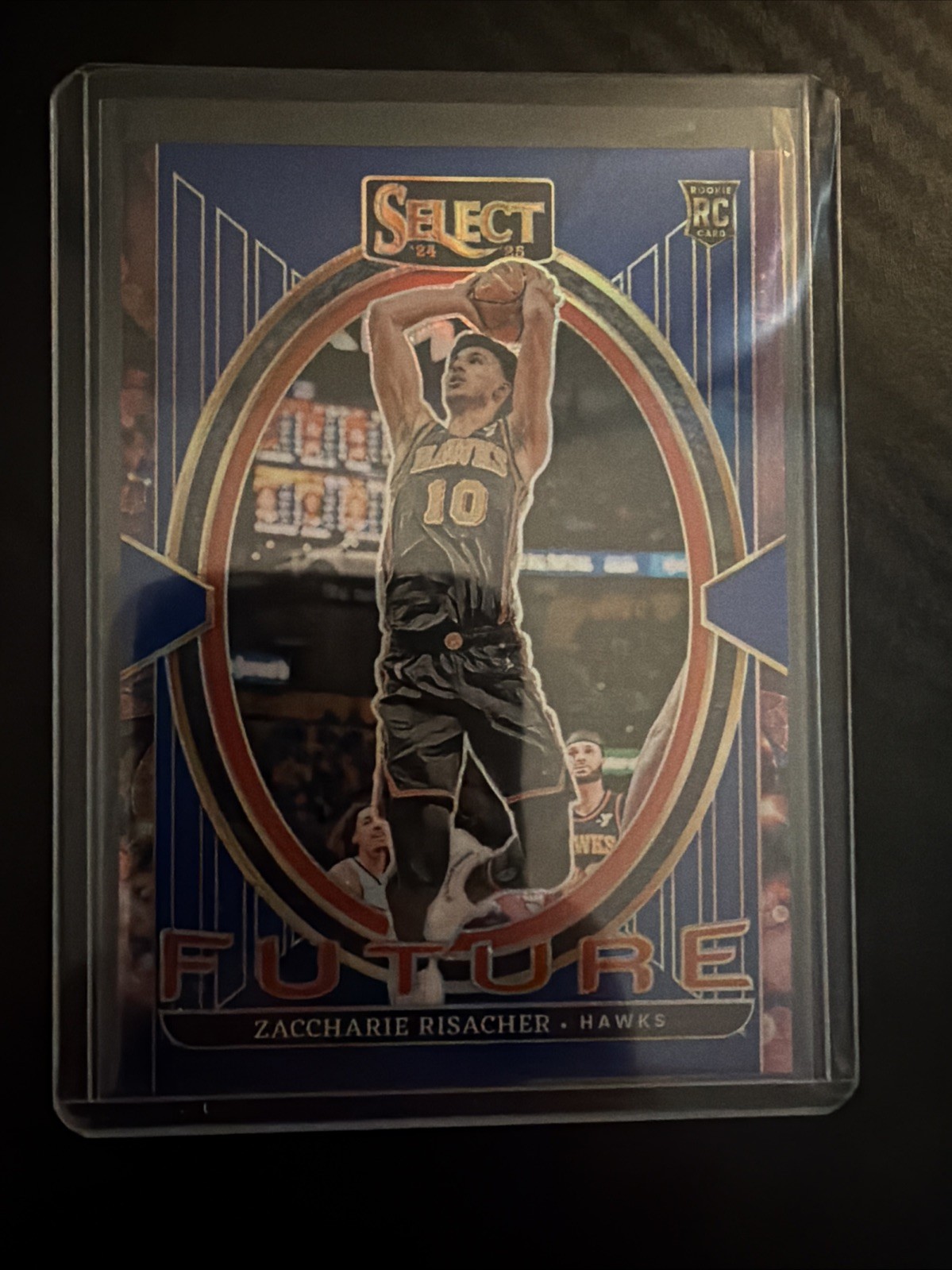 2024-25 Panini Select - Select Future Zaccharie Risacher #18 Blue Prizm /75 (RC)