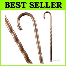 Handcrafted Oak Wood Cane, Crook Style Handle, 37"