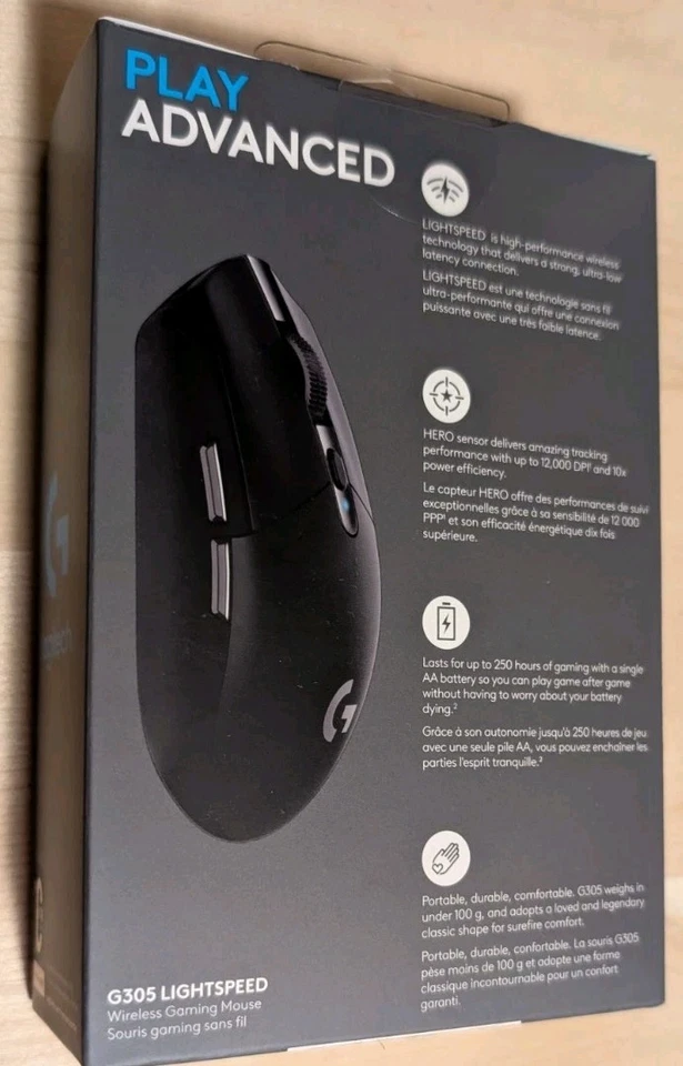 Logitech G305 LIGHTSPEED Wireless Gaming Mouse, Hero 12K Sensor - Black - Image 2 of 4